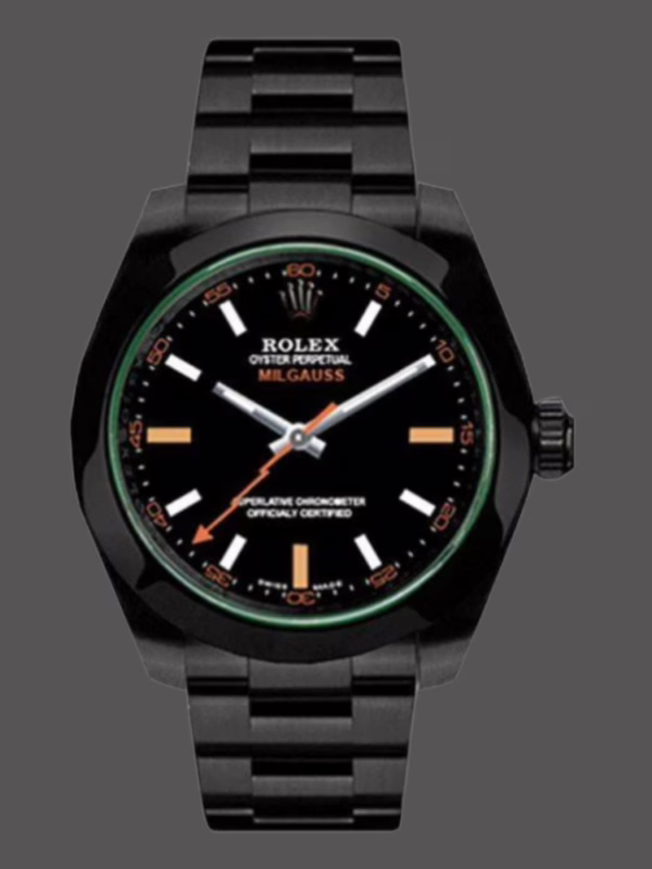 Rolex Milgauss 116400GV Green Crystal Stainless Steel/PVD Black Dial 40MM Mens Replica Watch - Image 4