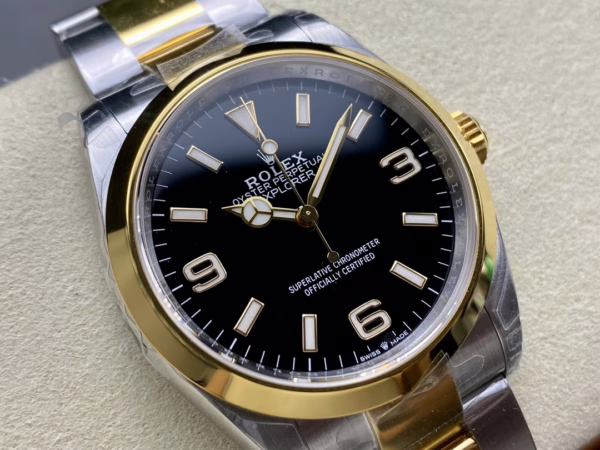 Rolex Explorer 36 Black Dial Yellow Gold M124273 0001 Women's Watch - Image 5