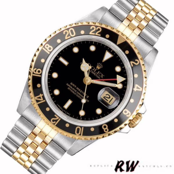 Rolex GMT-Master II 16713LN Oystersteel Yellow Gold Black Dial 40MM Mens Replica Watch - Image 3