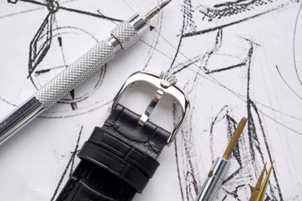 Rolex Cellini Dual Time 50529 Silver Sunburst Dial Brown Leather Strap 39mm Mens Replica Watch - Image 9