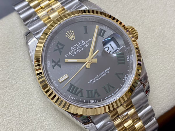 Rolex Datejust Two-Tone Steel Yellow Gold Fluted Bezel m126233 0035 36mm Unisex Replica Watch - Image 13
