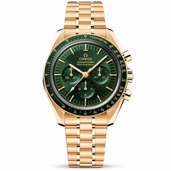 OMEGA Speedmaster Moonwatch 18ct Moonshine 42MM Gold Green Dial Bracelet Watch