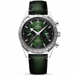OMEGA Speedmaster '57 40.5mm Green Dial Chronograph Leather Strap Watch
