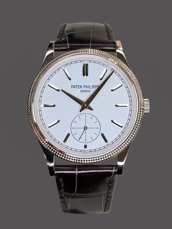 Patek Philippe Calatrava Small Seconds White Dial Leather Strap 6119R 001 Watch