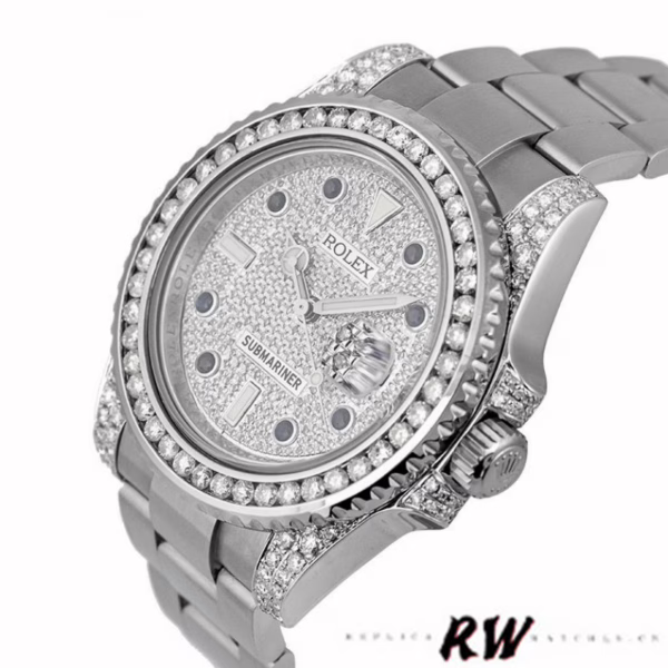 Rolex Submariner Date 116610LN Custom Diamond 40MM Mens Replica Watch - Image 6