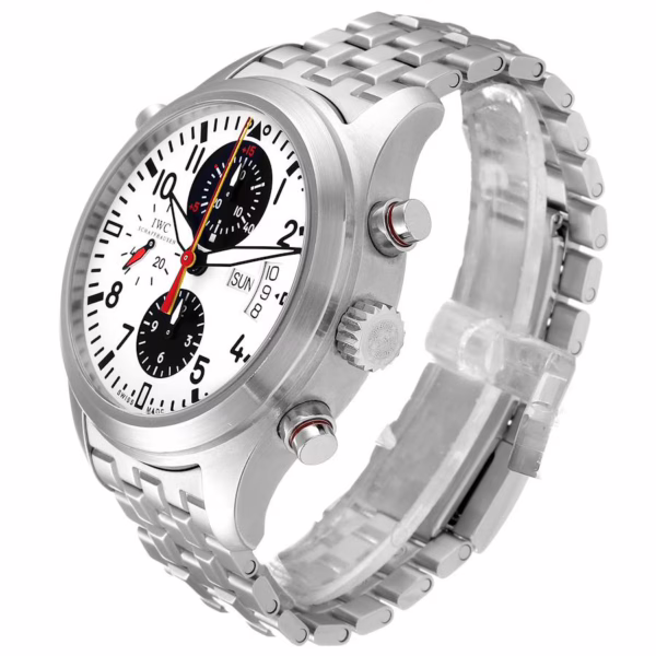 IWC Rattrapante Chronograph Panda Dial Limited Edition German National Team Steel Mens Watch IW371803 - Image 6