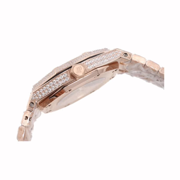 Audemars Piguet Royal Oak Iced Out Rose Gold Replica - Image 3