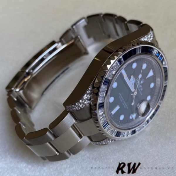 Rolex GMT Master II 116759SA Black Dial White Gold 40mm Mens Replica Watch - Image 4
