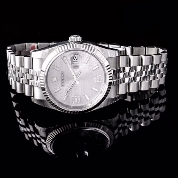 Rolex Datejust 116234-0159 Rhodium Wave Diamond Dial 36mm Unisex Replica Watch - Image 3