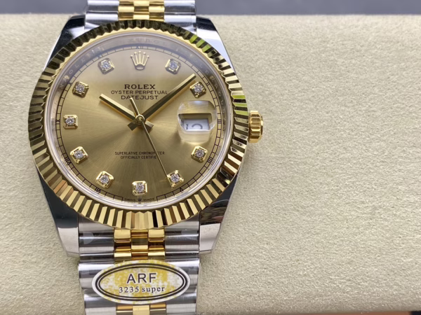 2022 Rolex Datejust Champagne Diamond Dial Two Tone M126333-0012 41mm Mens Replica Watch - Image 2