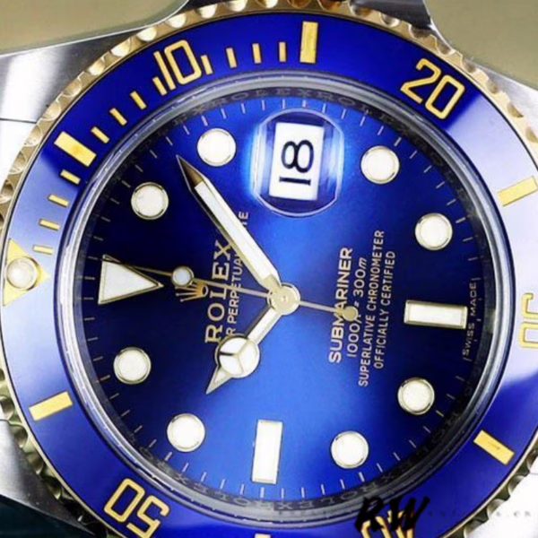 Replica Rolex Submariner Date 116613LB Two Tone Blue Dial 40mm Mens Watch - Image 13