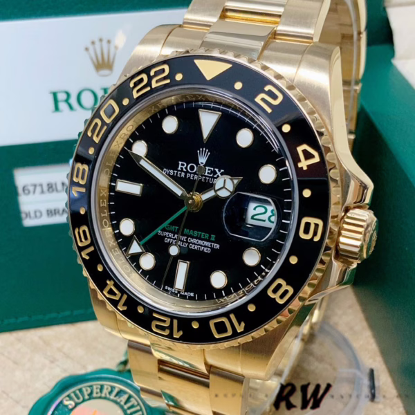 Rolex GMT Master II 40mm m126718grnr 0001 Oyster Bracelet Black Dial Mens Replica Watch - Image 11