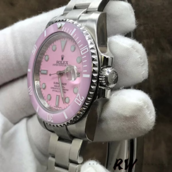 Rolex Submariner Date 116610LN Stainless Steel Oyster 40MM Pink Dial Mens Replica Watch - Image 4