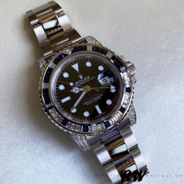 Rolex GMT Master II 116759SA Black Dial White Gold 40mm Mens Replica Watch - Image 3