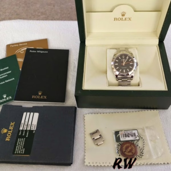 Rolex Milgauss 116400 Stainless Steel Black Dial 40mm Mens Replica Watch - Image 6