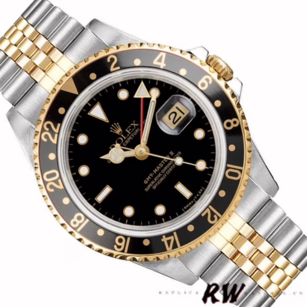 Rolex GMT-Master II 16713LN Oystersteel Yellow Gold Black Dial 40MM Mens Replica Watch - Image 2