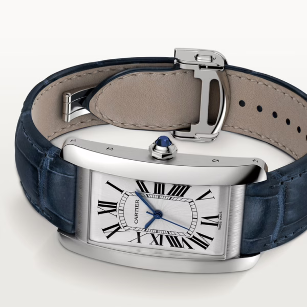 CARTIER TANK AMERICAINE Blue Strap 26.6 mm - Image 5