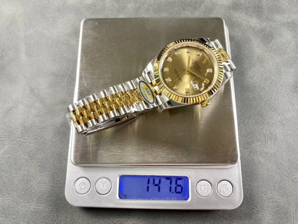 2022 Rolex Datejust Champagne Diamond Dial Two Tone M126333-0012 41mm Mens Replica Watch - Image 11