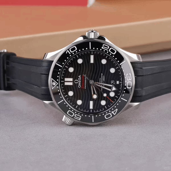 OMEGA Seamaster Diver 300m 42mm Black Dial Men's Rubber Strap Watch - Image 2