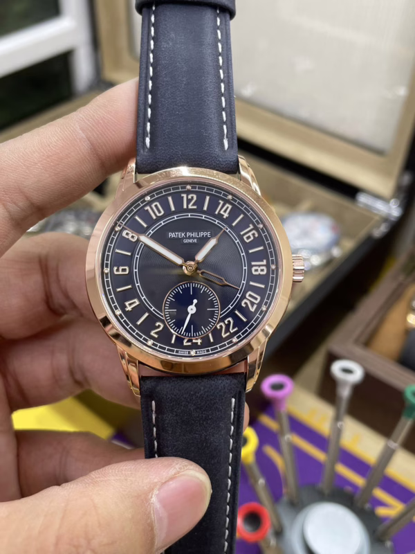 Patek Philippe Complications Rose Gold Blue 5224R 001 42mm Replica - Image 5