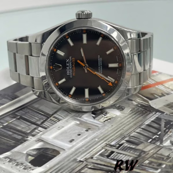 Rolex Milgauss 116400 Stainless Steel Black Dial 40mm Mens Replica Watch - Image 4