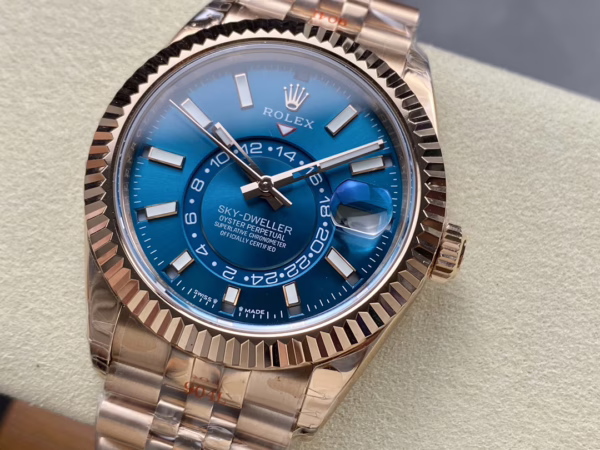Rolex Sky Dweller 42 Everose Gold Blue Green Dial m336935 0005 Men's Watch - Image 3