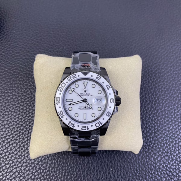 Rolex GMT Master II Black PVD/DLC Coated White Dial Stainless Steel 16710 Men's Watch - Image 2