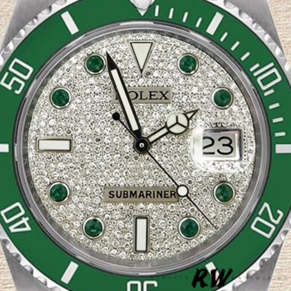 Rolex Submariner 116610 Diamond Paved Dial Automatic 40mm Mens Replica Watch - Image 3
