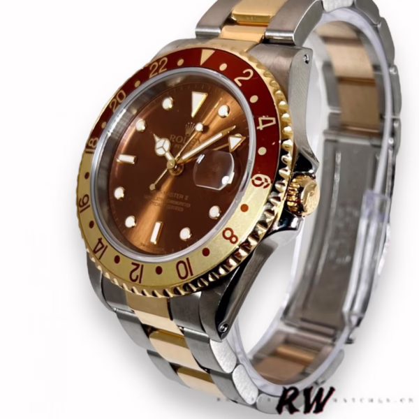 Rolex GMT-Master II 16713 White Gold Chocolate Dial 40mm Mens Replica Watch - Image 3