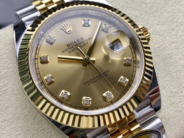 2022 Rolex Datejust Champagne Diamond Dial Two Tone M126333-0012 41mm Mens Replica Watch - Image 4