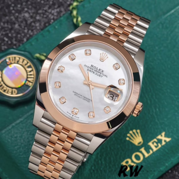 Rolex Datejust 126301 White Mother of Pearl Diamond Dial 41MM Mens Replica Watch - Image 2