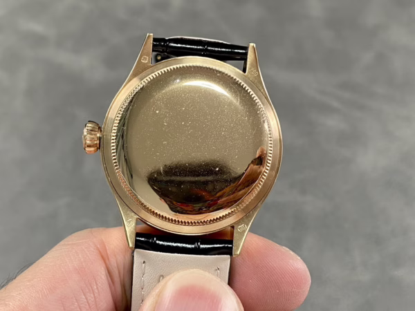 Rolex Cellini Dual Time 50525 Brown Guilloche Dial Black Leather Strap 39mm Mens Replica Watch - Image 7