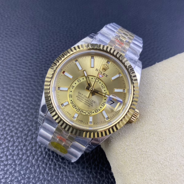 Rolex Sky Dweller 42mm Champagne Dial Stick Markers Jubilee M336933 0002 Men's Watch - Image 2