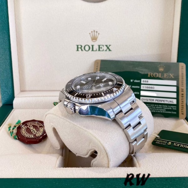 Rolex Sea-Dweller Deepsea 116660 Stainless Steel Black Dial 44MM Mens Replica Watch - Image 5
