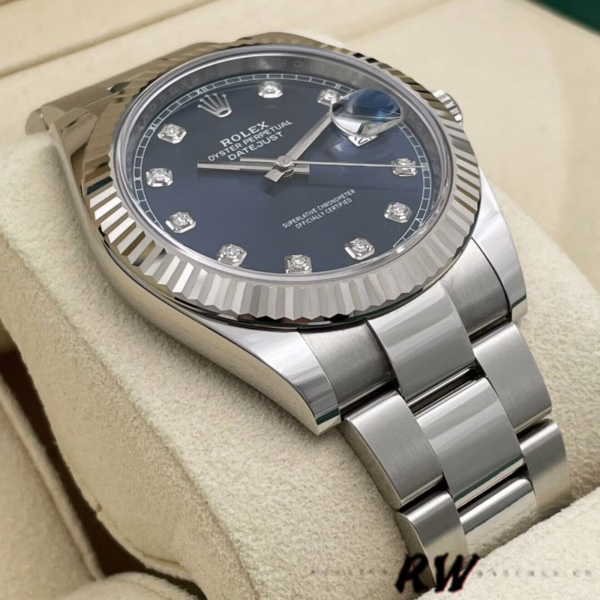 Rolex Datejust 126334 0015 Fluted Bezel Blue Diamond Dial 41MM Mens Replica Watch - Image 13