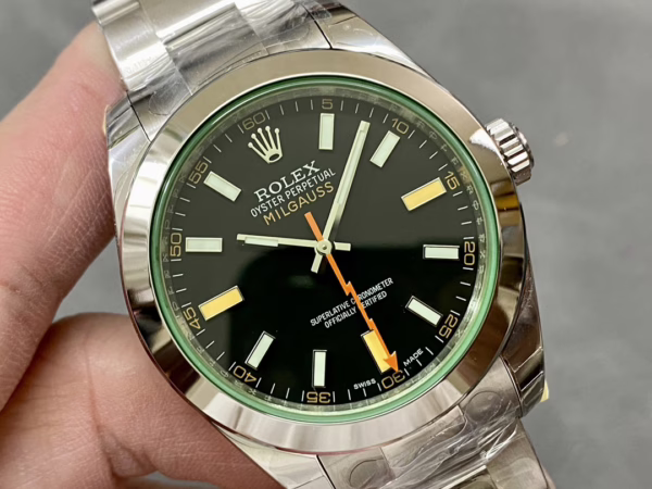Rolex Milgauss 116400GV Stainless Steel Black Dial 40MM Mens Replica Watch - Image 2