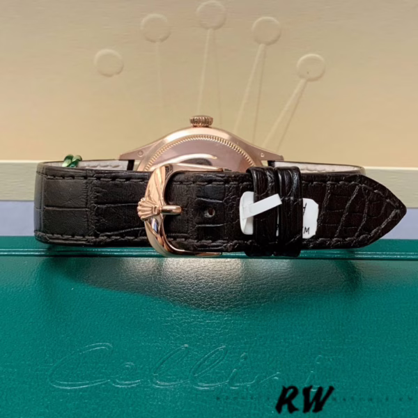 Rolex Cellini Date 50515 Rose Gold Silver Guilloche Index Dial 39mm Mens Replica Watch - Image 6