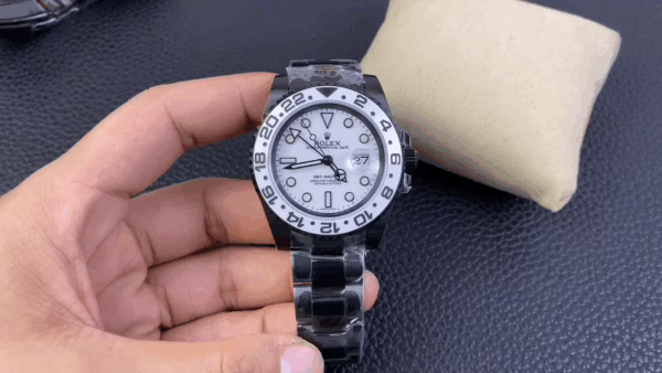 Rolex GMT Master II Black PVD/DLC Coated White Dial Stainless Steel 16710 Men's Watch - Image 4