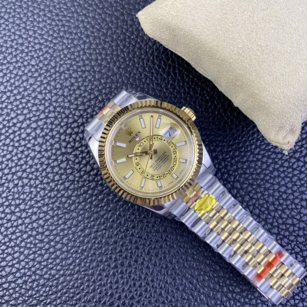 Rolex Sky Dweller 42mm Champagne Dial Stick Markers Jubilee M336933 0002 Men's Watch - Image 7