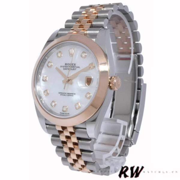 Rolex Datejust 126301 White Mother of Pearl Diamond Dial 41MM Mens Replica Watch - Image 4