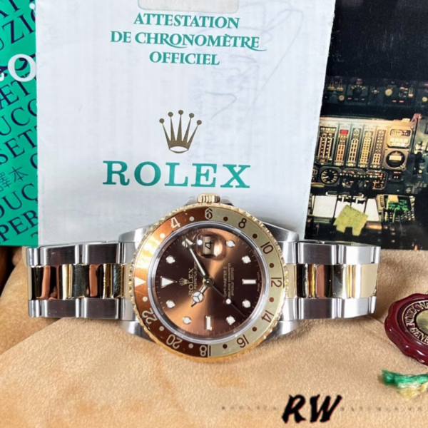 Rolex GMT-Master II 16713 White Gold Chocolate Dial 40mm Mens Replica Watch - Image 5
