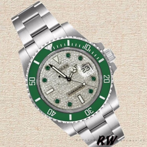 Rolex Submariner 116610 Diamond Paved Dial Automatic 40mm Mens Replica Watch - Image 5