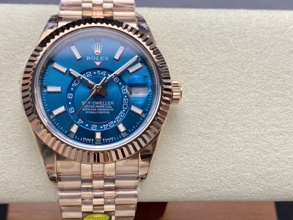 Rolex Sky Dweller 42 Everose Gold Blue Green Dial m336935 0005 Men's Watch - Image 5