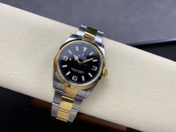 Rolex Explorer 36 Black Dial Yellow Gold M124273 0001 Women's Watch - Image 8