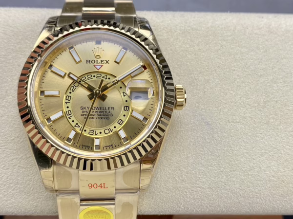 Rolex Sky Dweller 42mm Yellow Gold Champagne Dial m336938 0001 Men's Replica Watch - Image 2