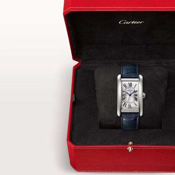 CARTIER TANK AMERICAINE Blue Strap 26.6 mm - Image 6