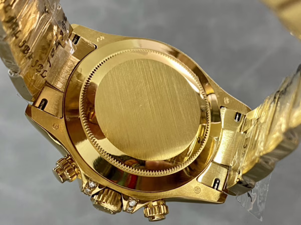 Rolex Daytona 116598 Yellow Gold Black Diamond Dial 40MM Mens Replica Watch - Image 6