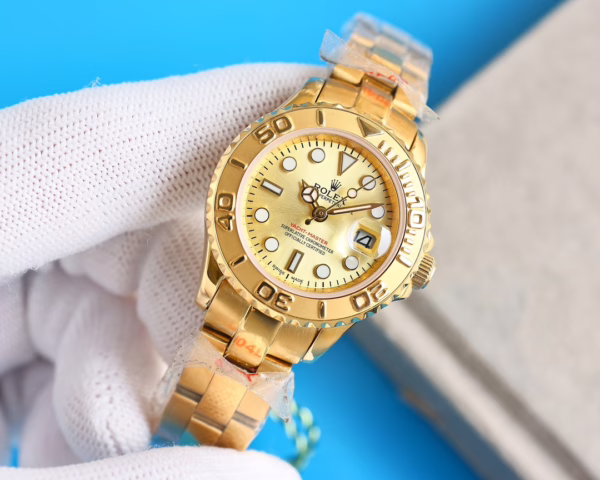Rolex Yacht-Master 169628 Yellow Gold Champagne Dial 29mm Lady Replica Watch - Image 3
