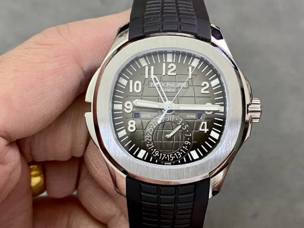 Replica Patek Philippe Aquanaut 5164A 001 Stainless Steel Dual Time 40mm Mens Watch - Image 2