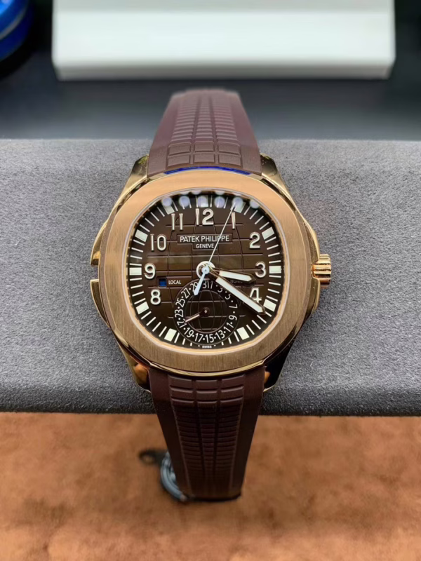 Replica Patek Philippe Aquanaut 5164R 001 Travel Time Rose Gold Mens Watch - Image 2